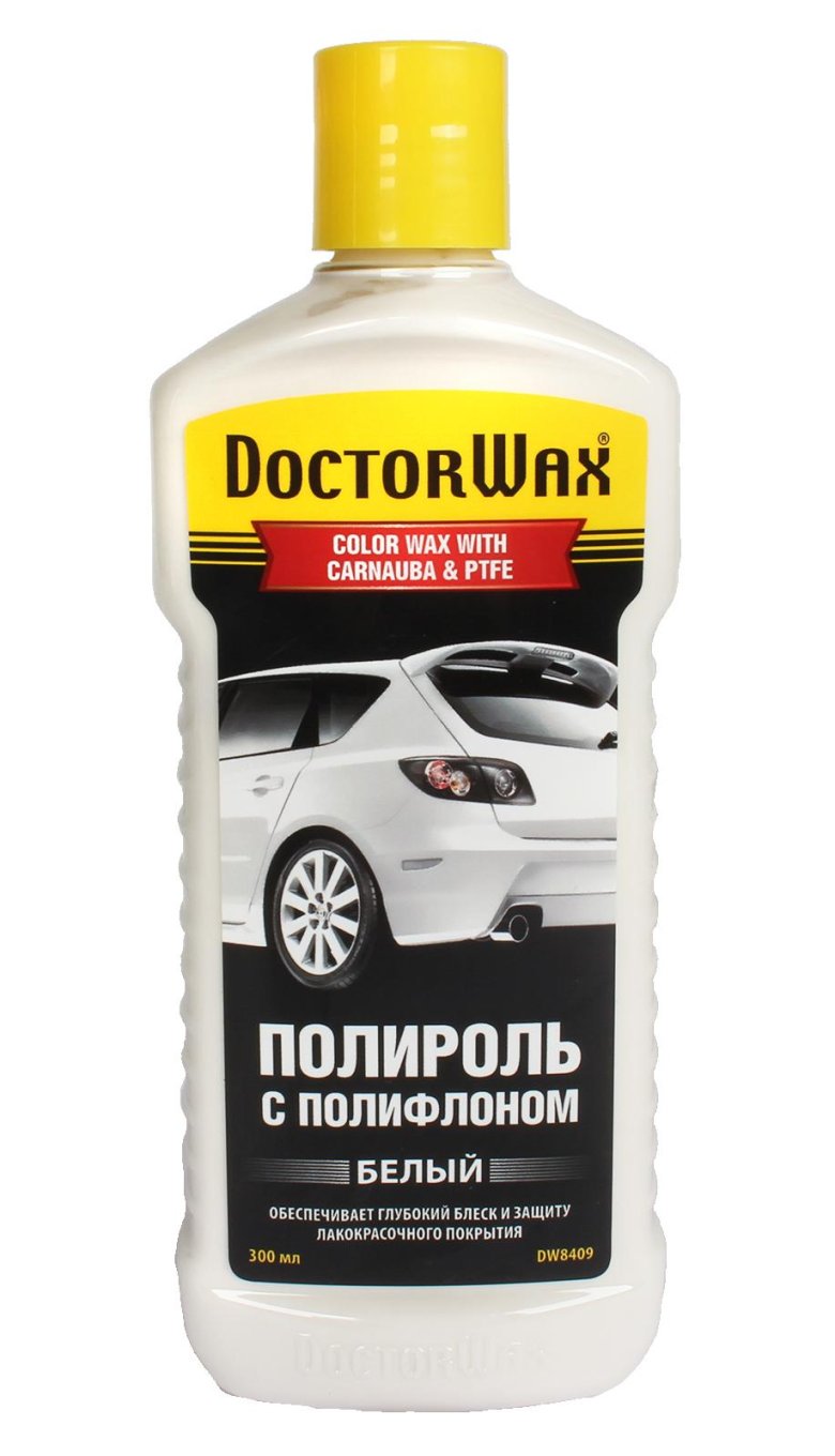 Полироль для кузова doctorwax с полифлоном белая