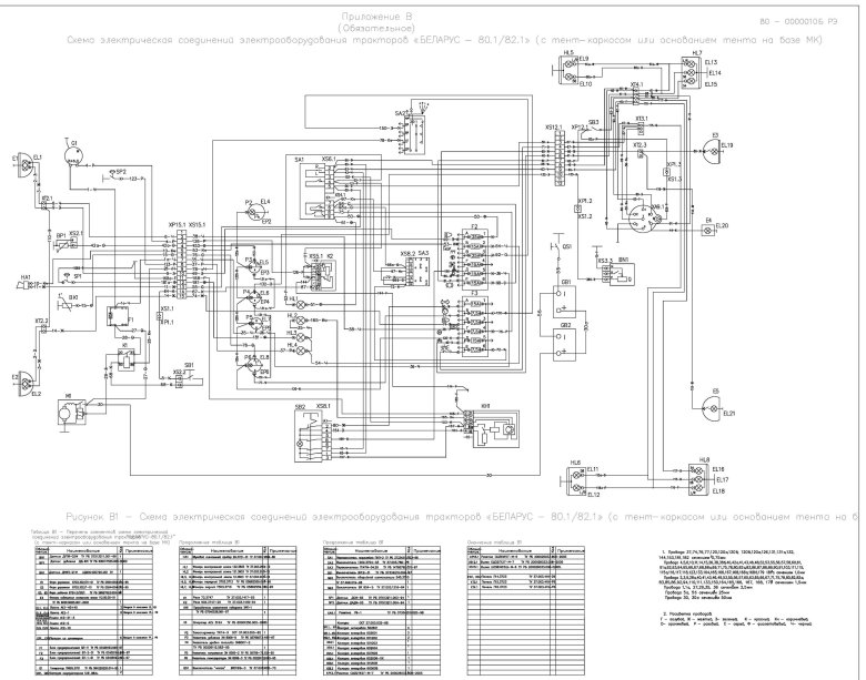 Схема электрооборудования мтз 82 1 цветная с описанием