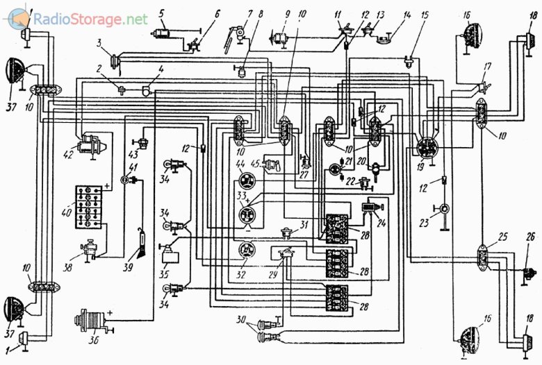Схема электрооборудования трактора юмз 6
