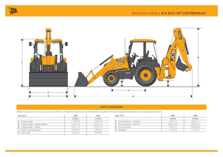 Высота экскаватора погрузчика jcb 3 cx