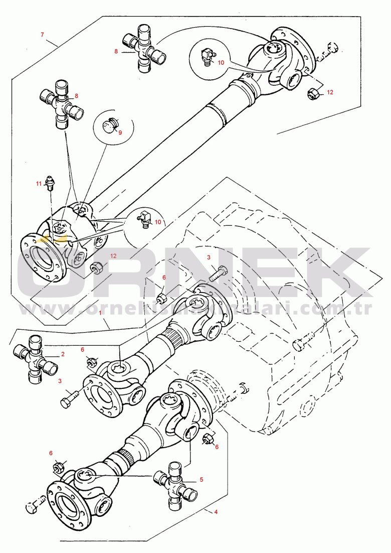 Схема карданного вала