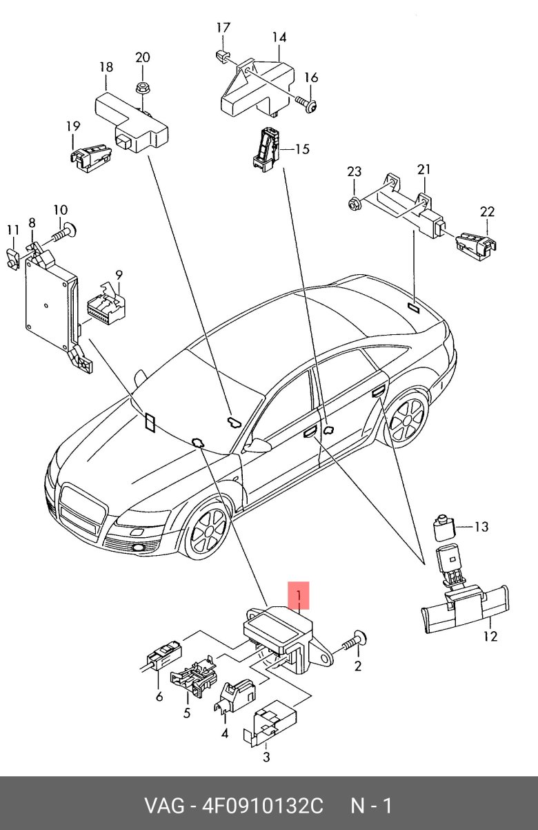 Ауди к5 датчик подушек безопасности