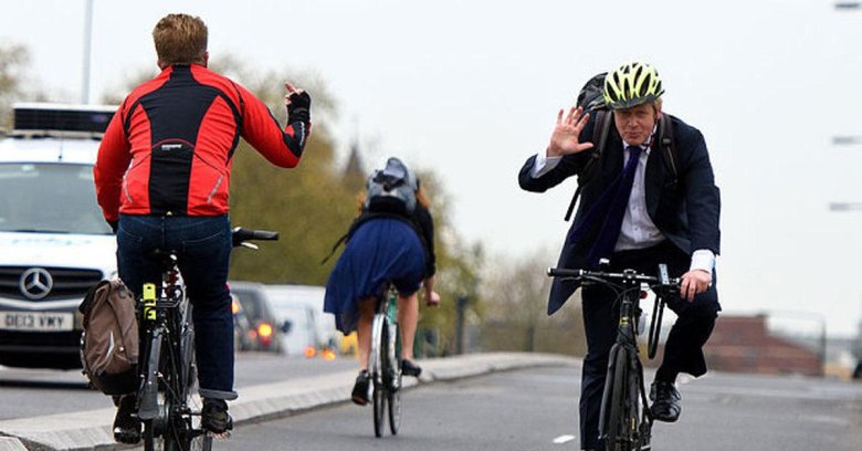 Борис джонсон на велосипеде