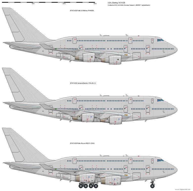 Чертеж самолета боинг 747