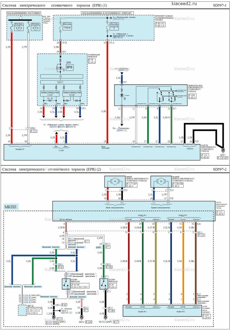 Ford kuga 2 схема электрического стояночного тормоза