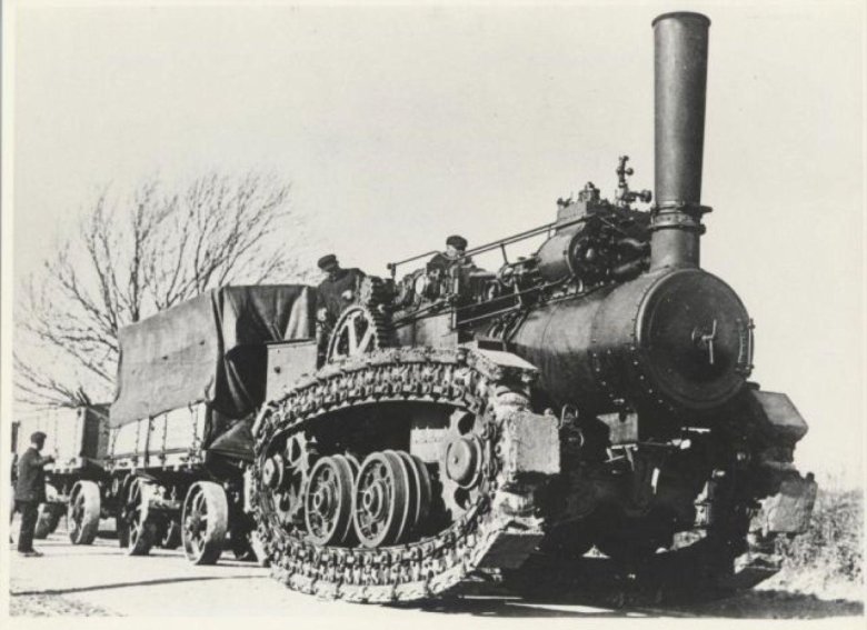 Гусеничный паровой трактор хорнсби