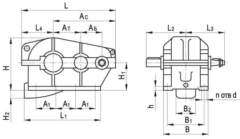 Редуктор крановый двухступенчатый ц2-300