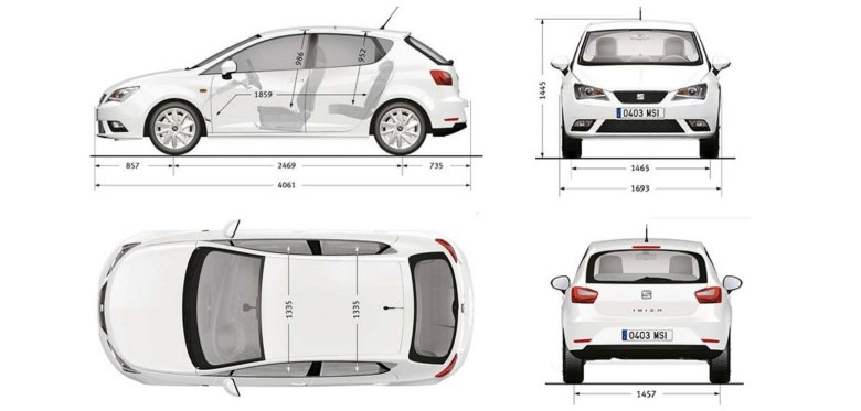 Сеат ибица универсал габариты