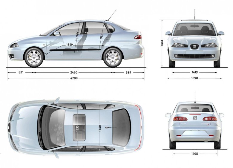 Seat toledo 2008 габариты