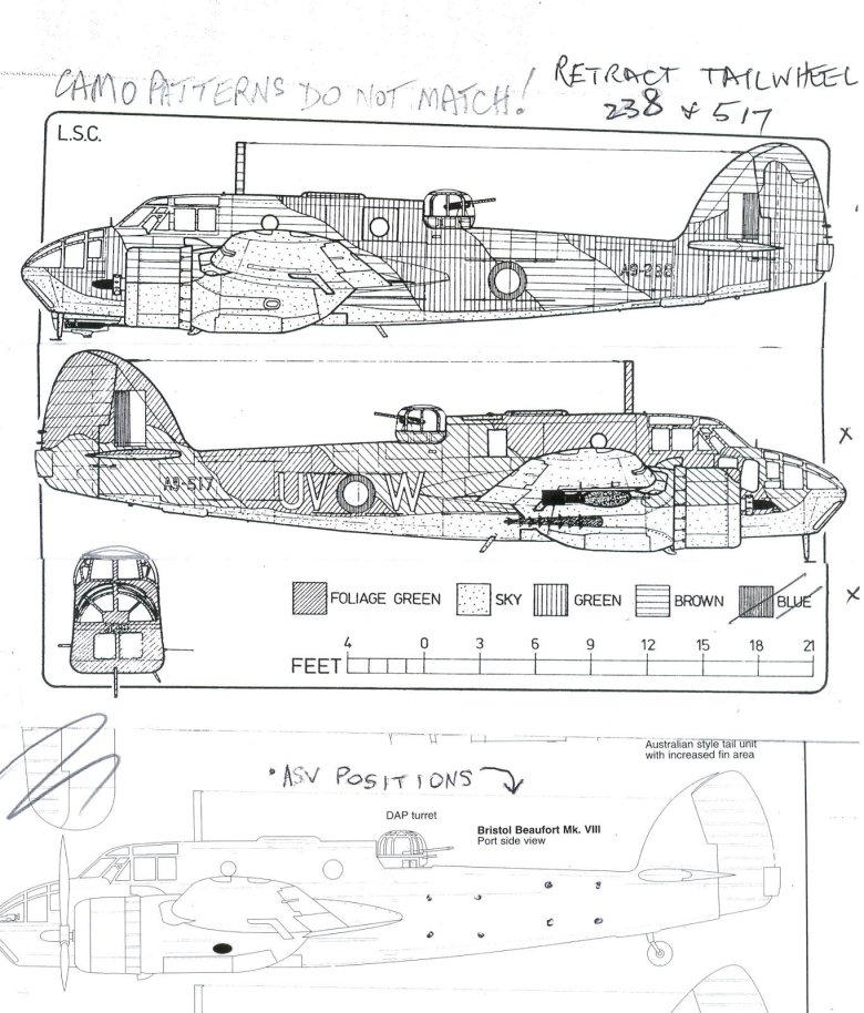 Bristol beaufort mk.i чертежи