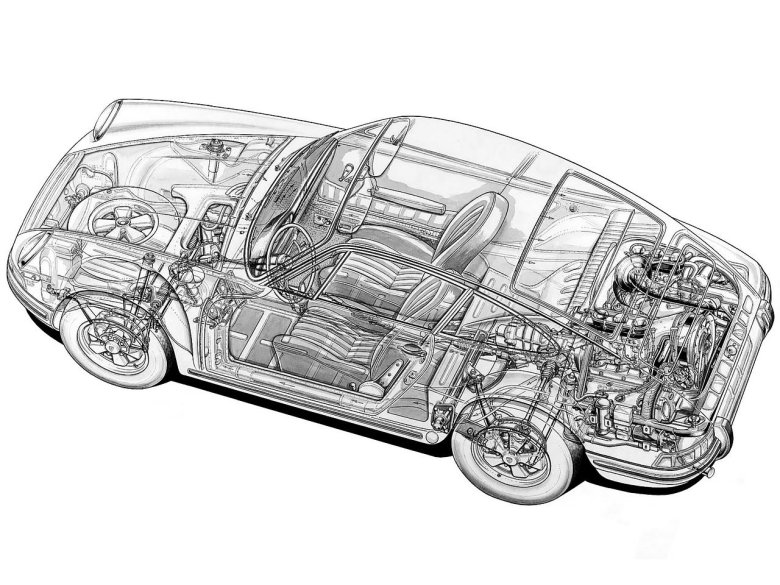 Двигатель porsche 911 чертеж