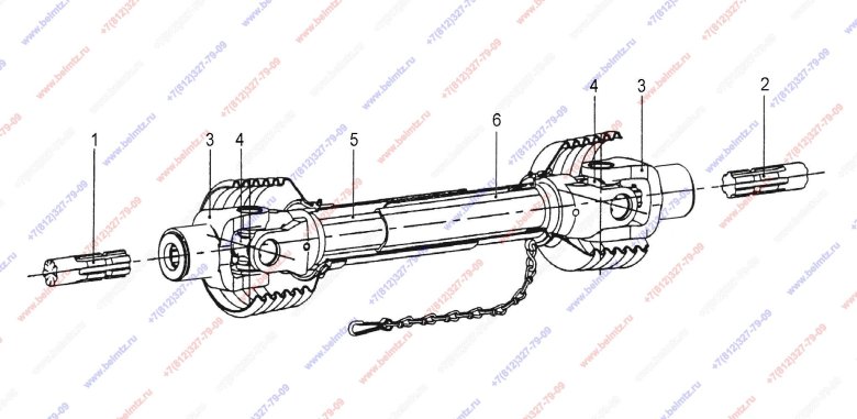 Кардан привода щетки мтз 82