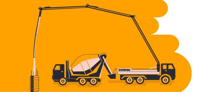 Подача бетона бетононасосом