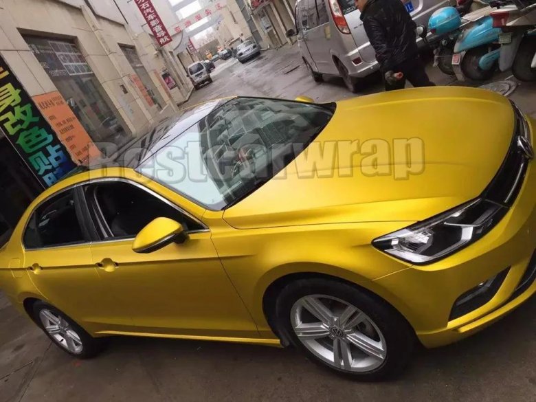 Пленка желтый матовый хром