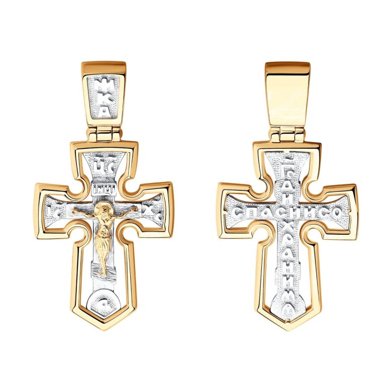 Крест sokolov из комбинированного золота с