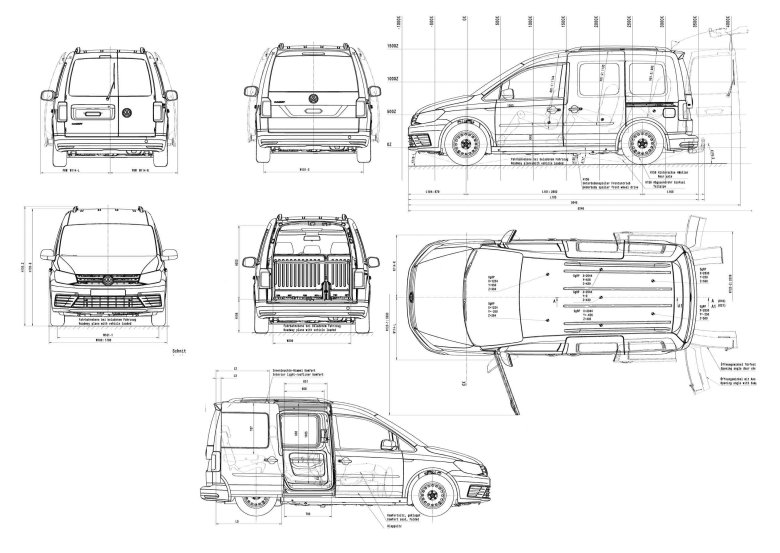 Volkswagen caddy 3 габариты