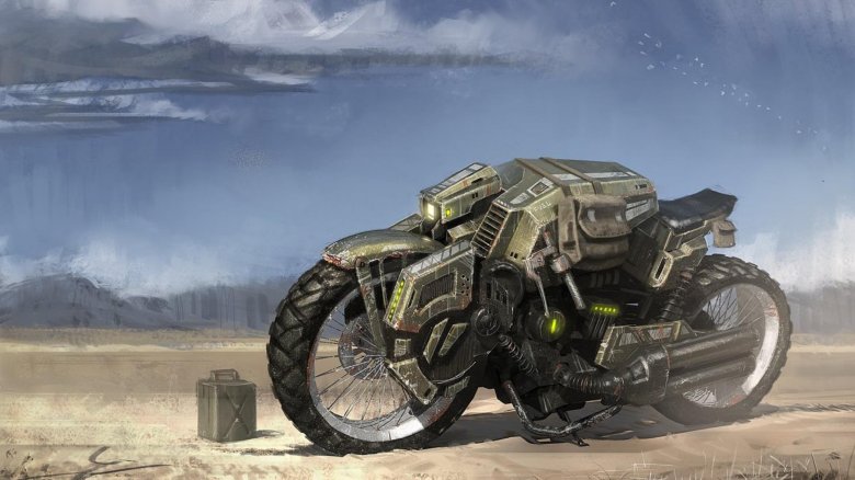 Мотоцикл scifi концепт art