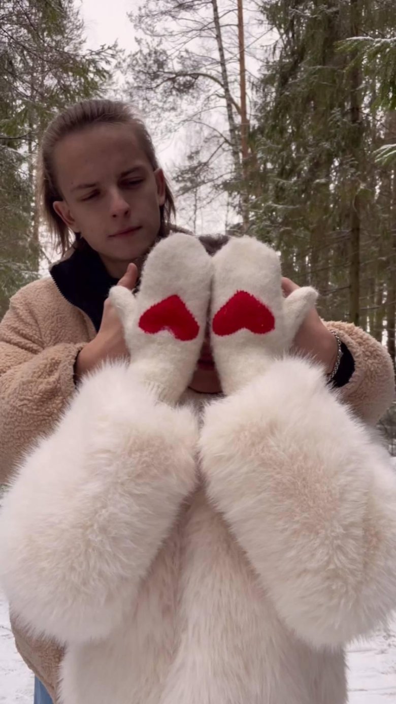 Варежки женские зимние