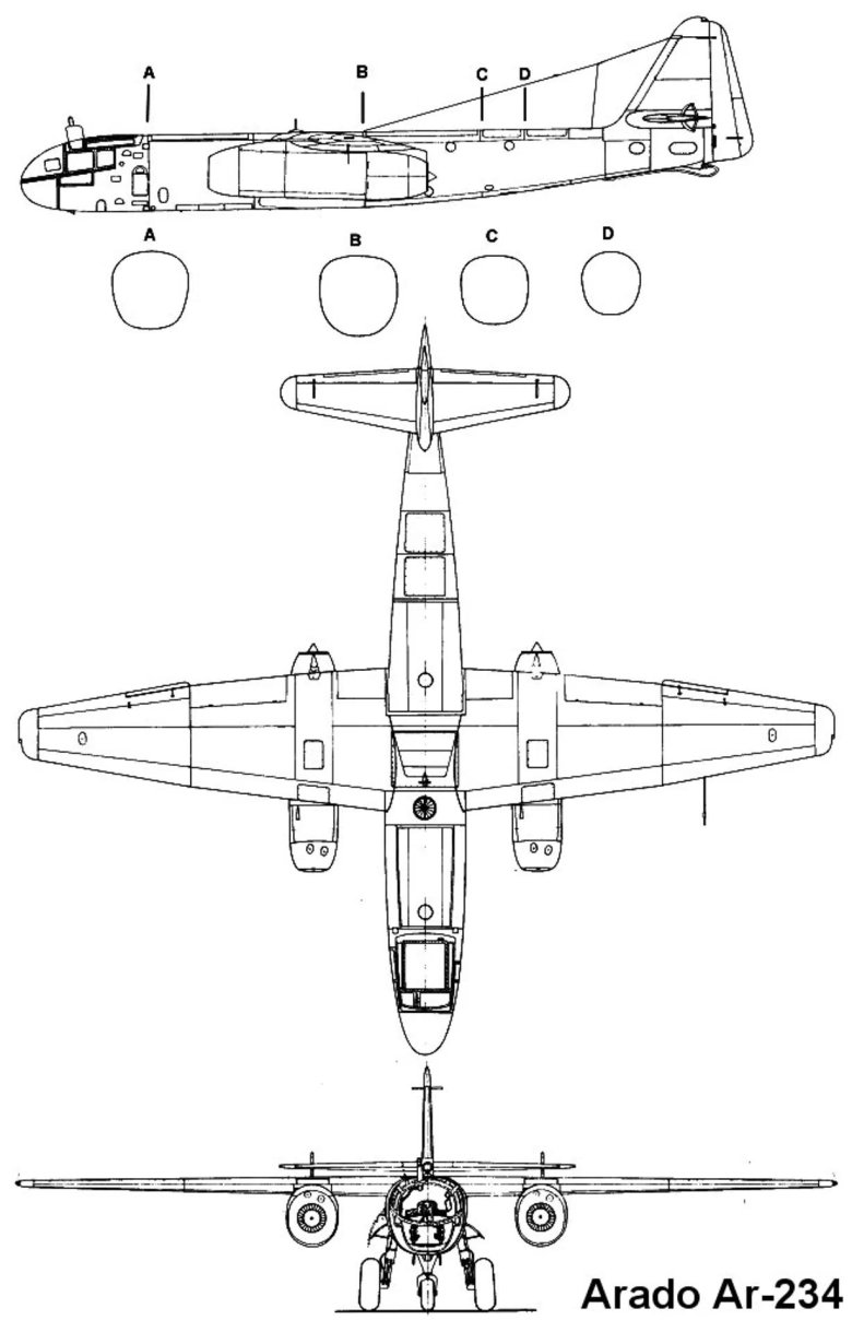 Arado ar 234 blitz чертежи