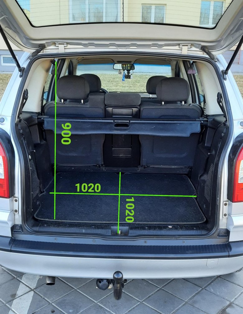 Опель зафира габариты багажника