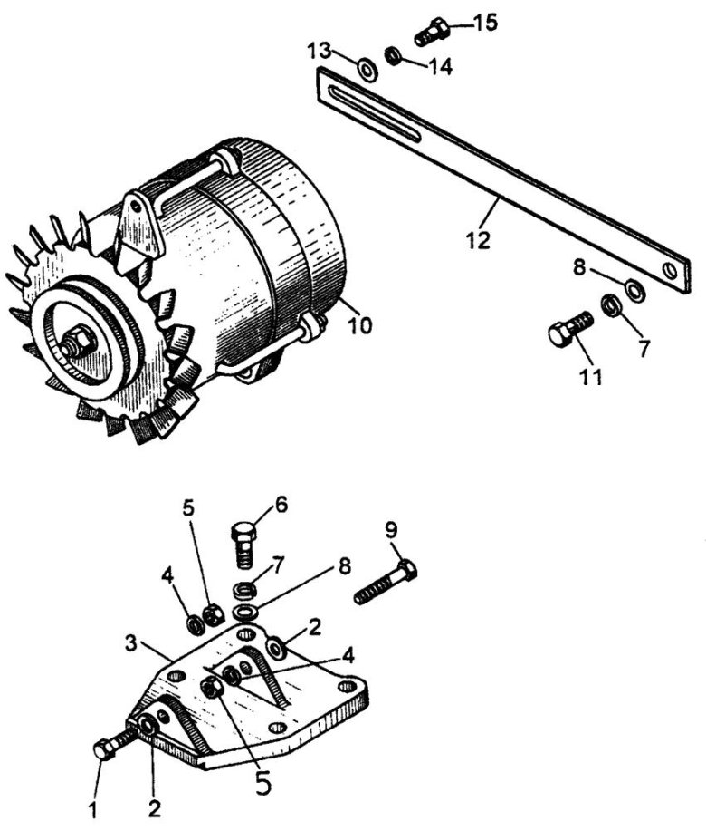 Крепление генератора на т16