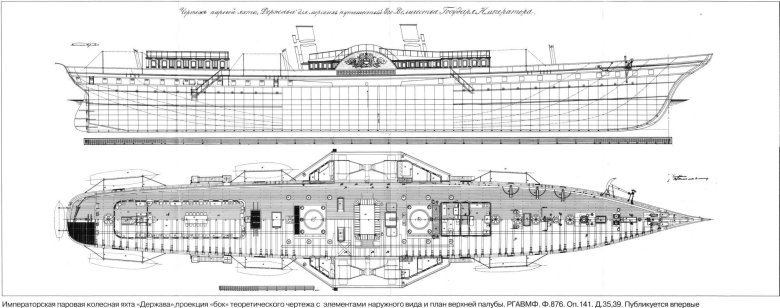 Императорская яхта держава чертежи
