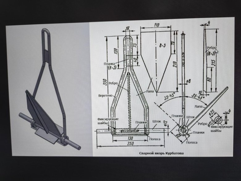 Якорь для лодки пвх чертеж трайдент