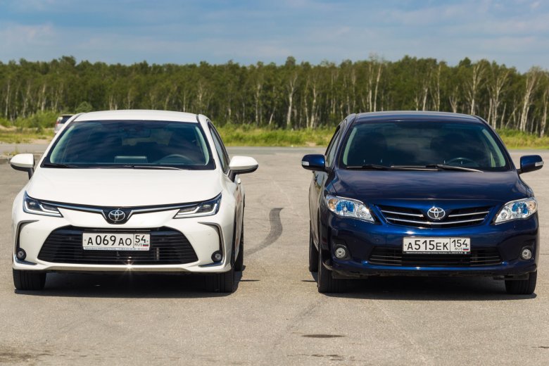 Тойота королла 2014 года и веста перед