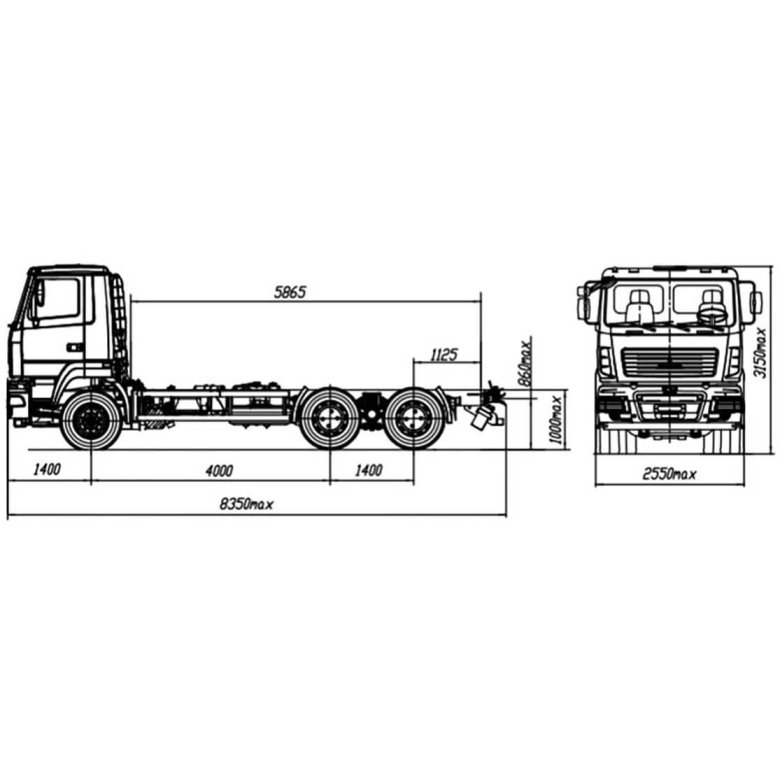 Шасси маз 65012j