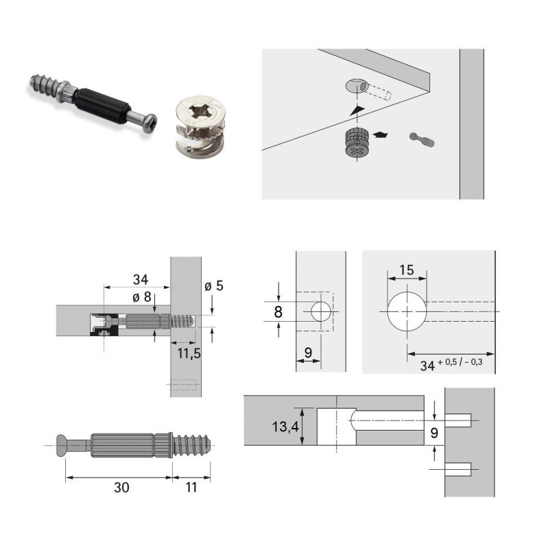 Эксцентриковая стяжка rastex 15