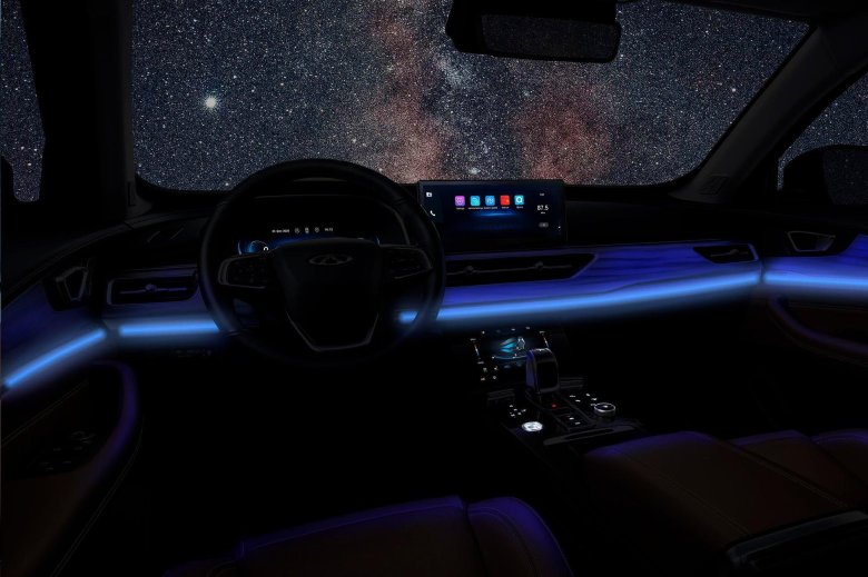 Chery tiggo 8 pro салон ночью