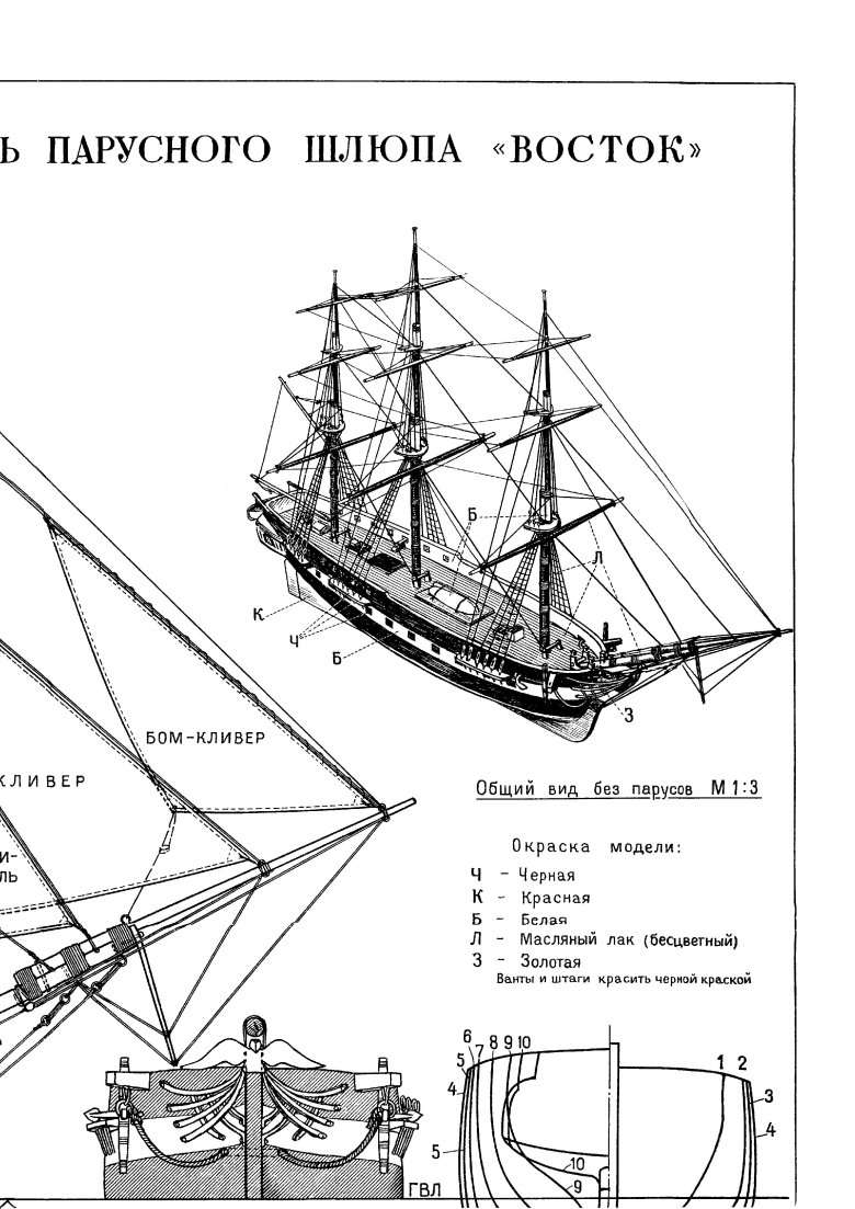 Модель шлюпа восток чертежи
