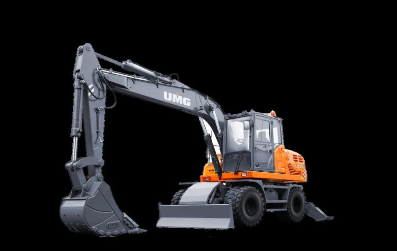 Колесный полноповоротный экскаватор