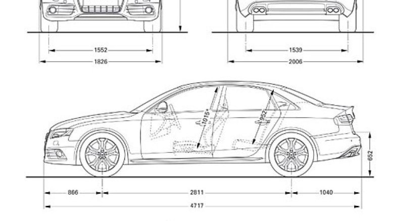 Ауди а4 универсал габариты