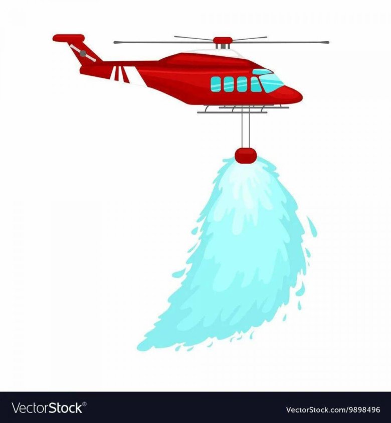 Пожарный вертолет рисунок