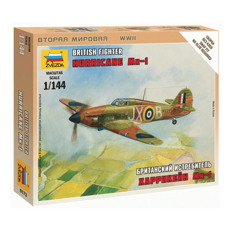 Сборная модель zvezda британский истребитель харрикейн мк-1 (6173) 1:144