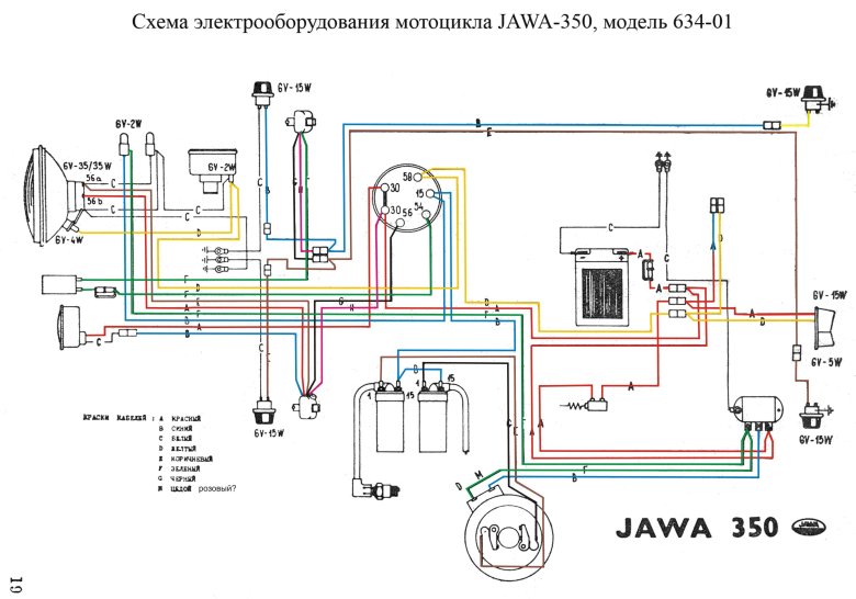 Схема электрическая мотоцикл ява 350
