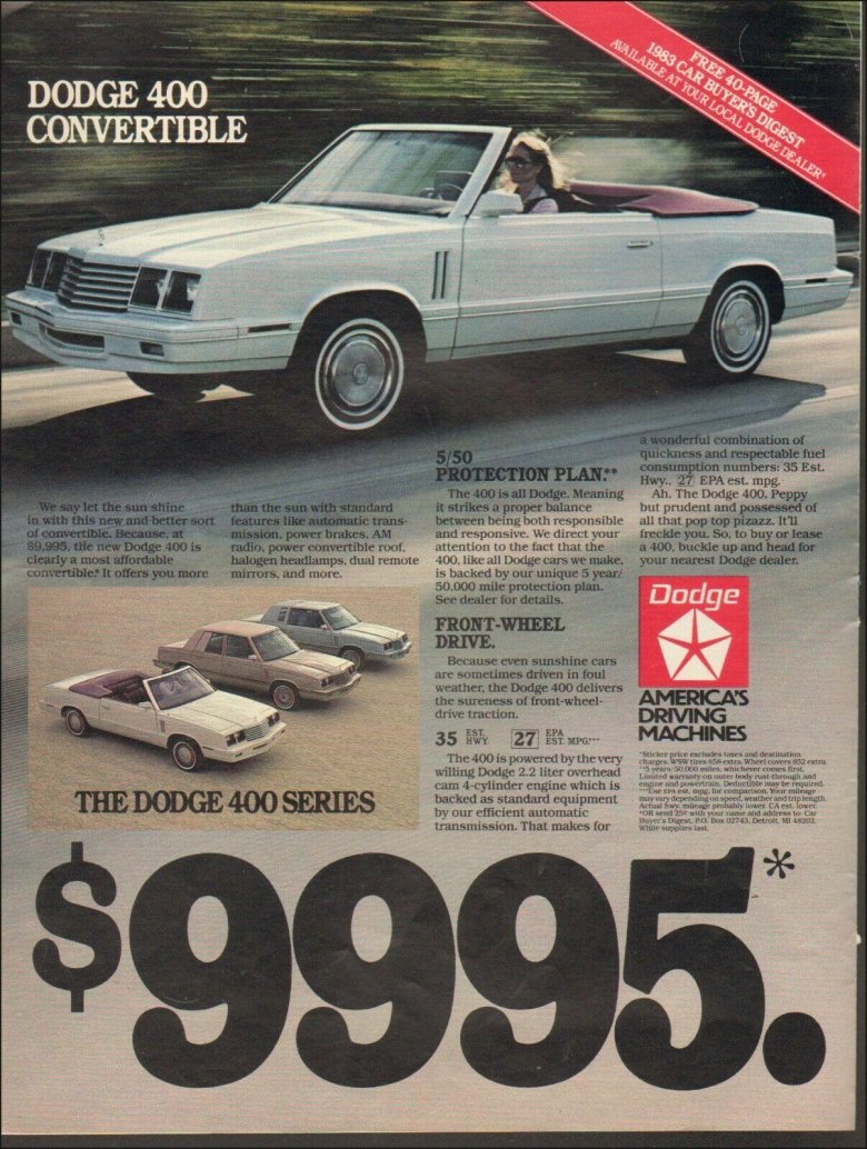 1982 dodge 600 brochure