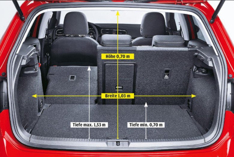Габариты багажника vw golf 6