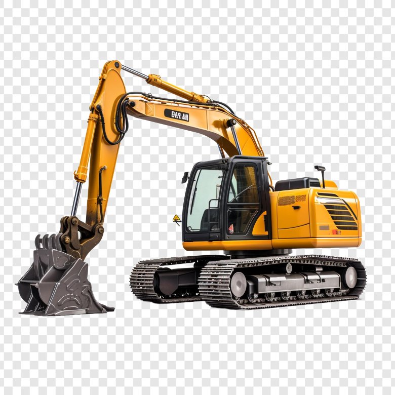Экскаватор на прозрачном фоне