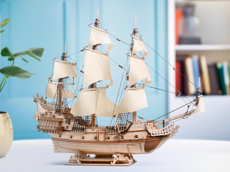 Сборная модель из дерева lemmo корабль утренняя