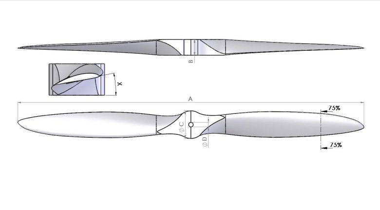 Пропеллер чертеж двухлопастной