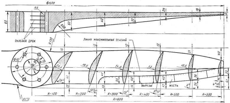 Винт пропеллер для аэросаней чертежи