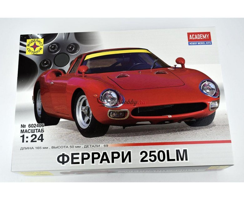 Сборная модель моделист автомобиль феррари 250lm (602406) 1:24