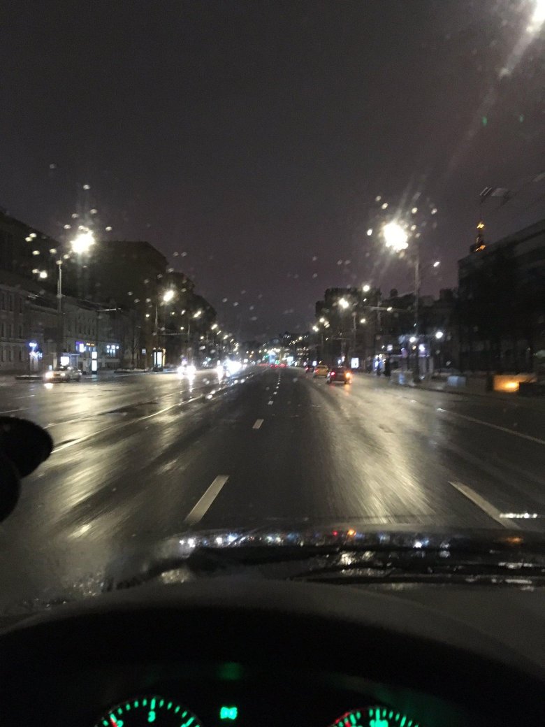 Ночная москва из машины