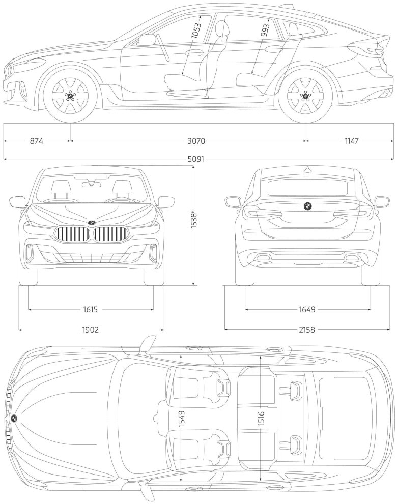 Бмв g30 габариты