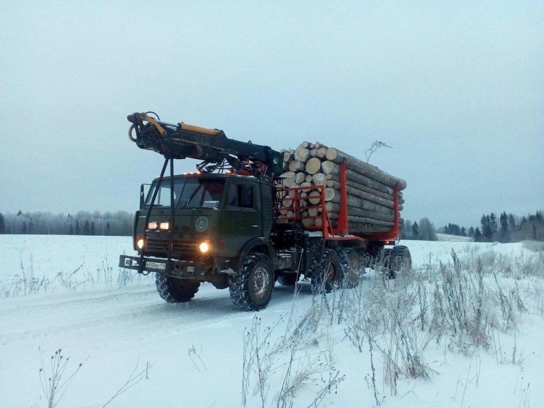 Камаз 43118 лесовоз груженый