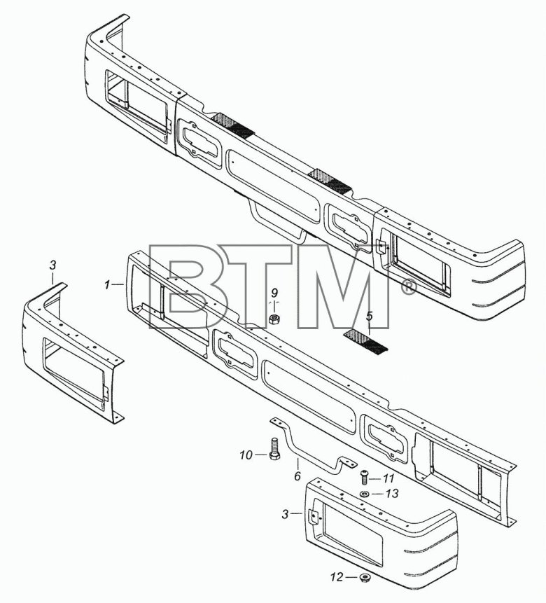 Накладка бампера камаз 53205