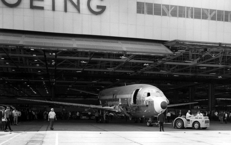 Boeing 737 factory old photo