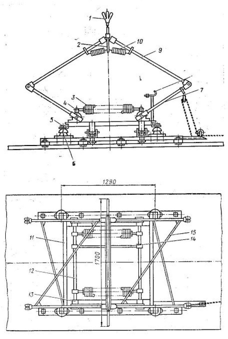 Двухрычажный токоприемник тл13 у 6